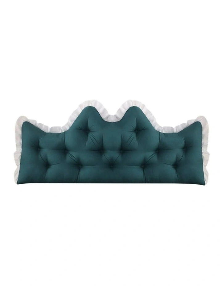 Crown Pillow Tufted Headboard Cushion 120cm in Teal image 1
