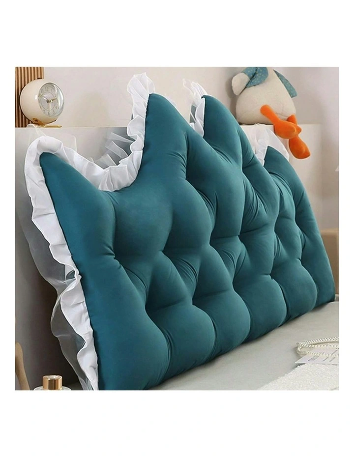 Crown Pillow Tufted Headboard Cushion 150cm in Teal image 2
