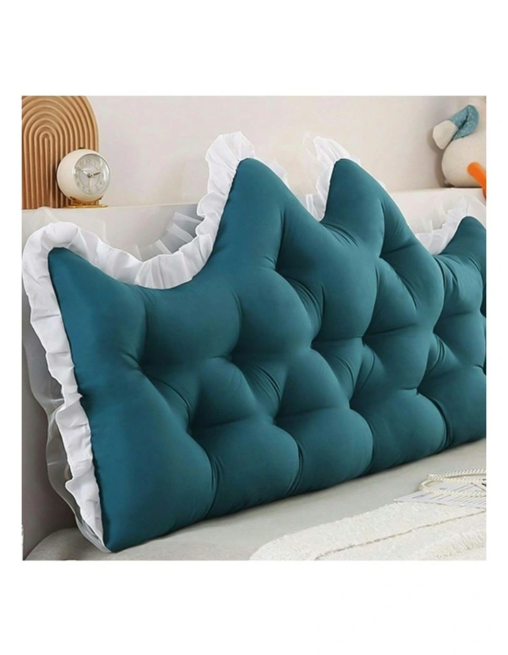 Crown Pillow Tufted Headboard Cushion 150cm in Teal image 3