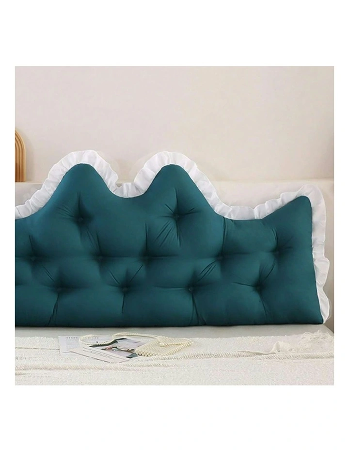 Crown Pillow Tufted Headboard Cushion 150cm in Teal image 7