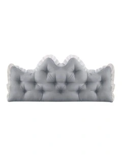 Crown Pillow Tufted Headboard Cushion 90cm in Light Grey