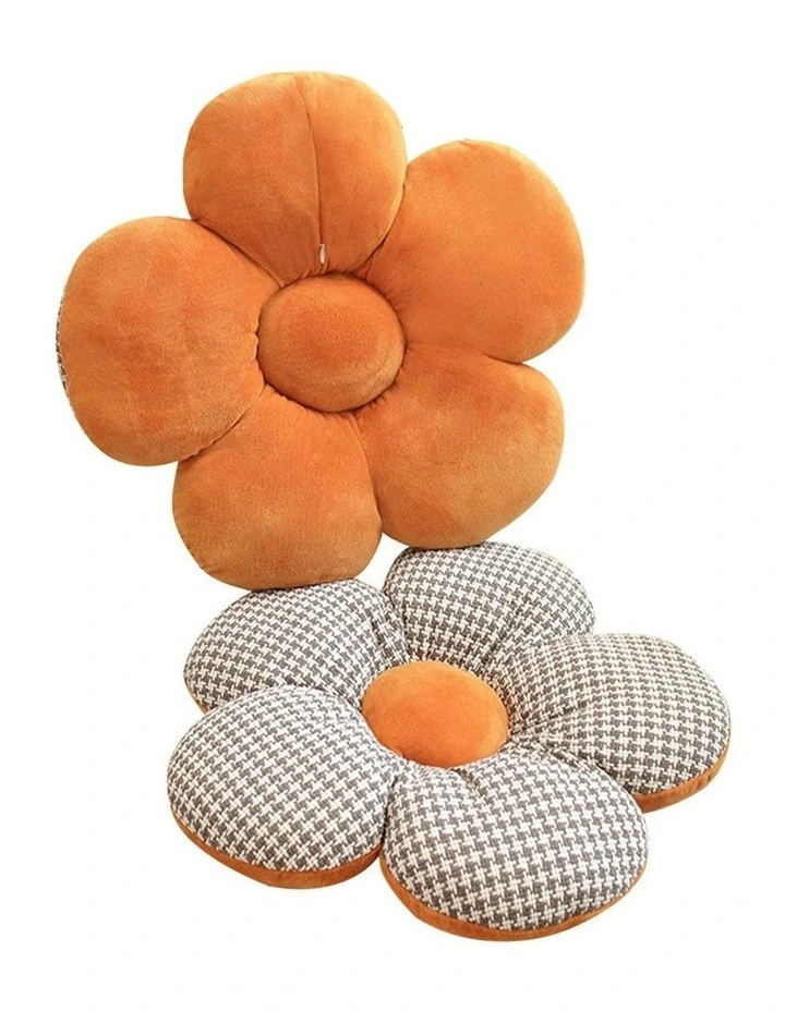 Flower Shaped Cushion Pillow in Orange image 2