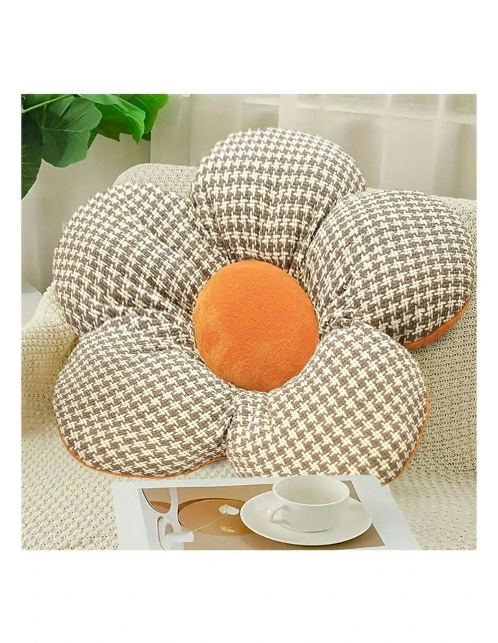 Flower Shaped Cushion Pillow in Orange image 4