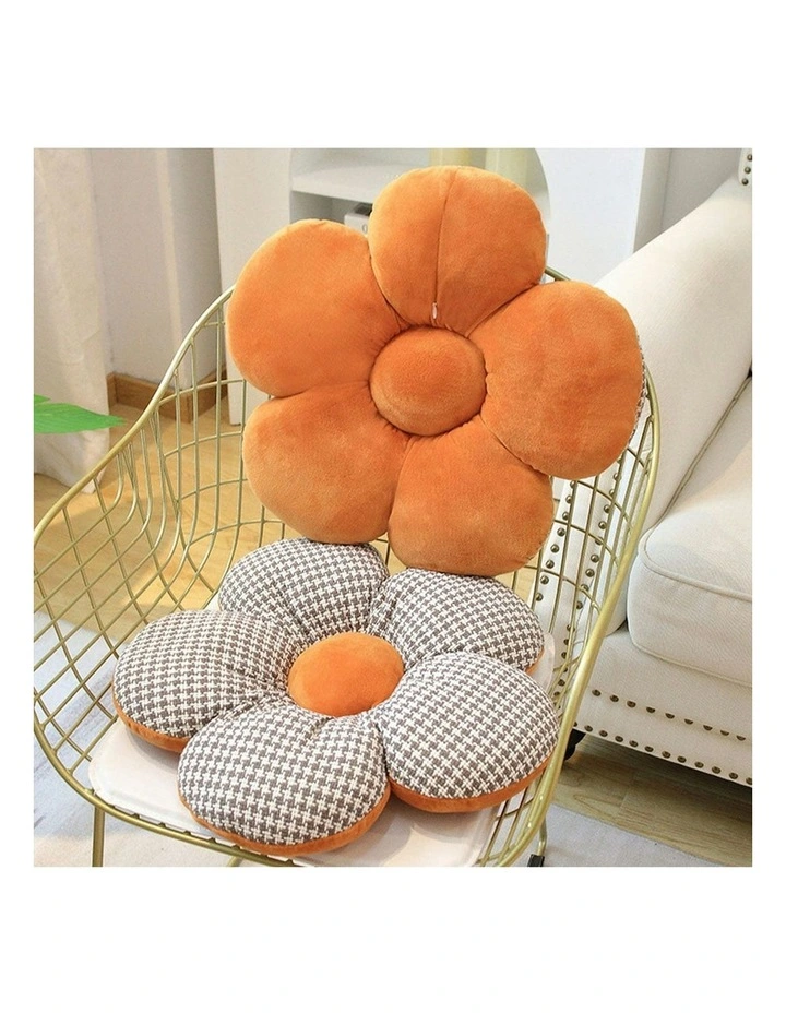 Flower Shaped Cushion Pillow in Orange image 5