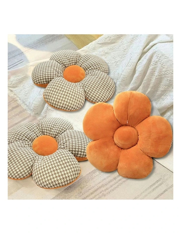 Flower Shaped Cushion Pillow in Orange image 6