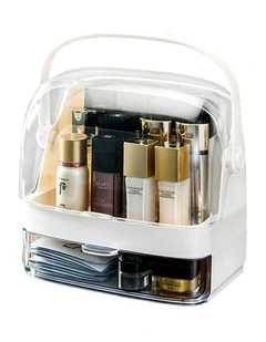 2 Tier Countertop Makeup Cosmetic Storage Organiser in White