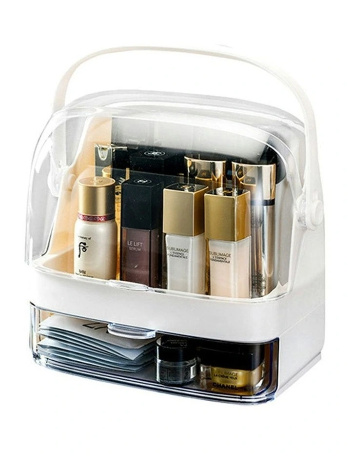 2 Tier Countertop Makeup Cosmetic Storage Organiser in White image 1