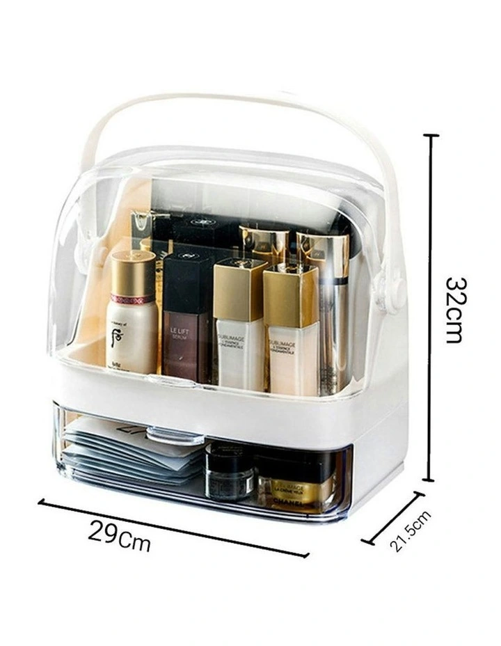 2 Tier Countertop Makeup Cosmetic Storage Organiser in White image 2