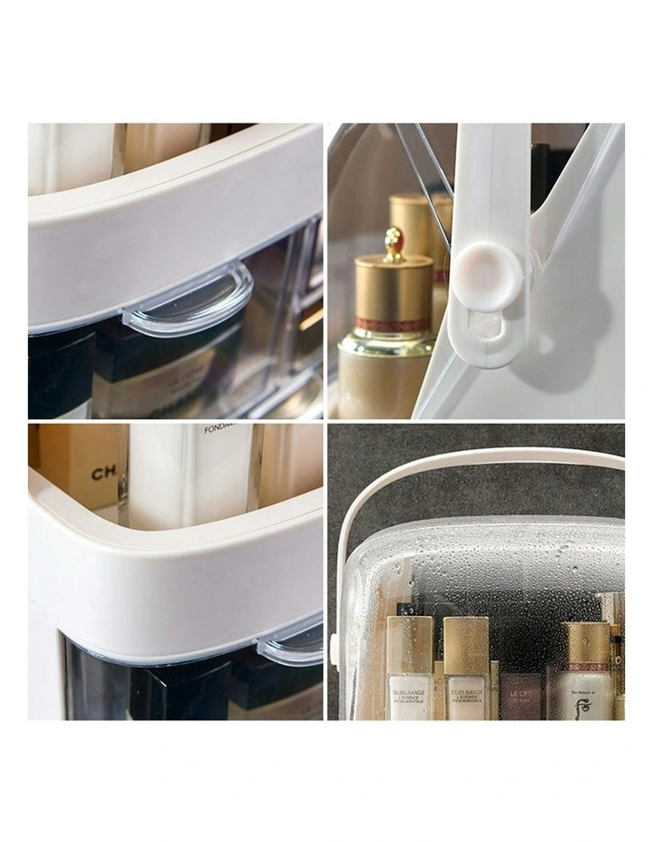 2 Tier Countertop Makeup Cosmetic Storage Organiser in White image 3