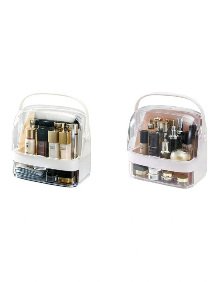2 Tier Countertop Makeup Cosmetic Storage Organiser in White image 4