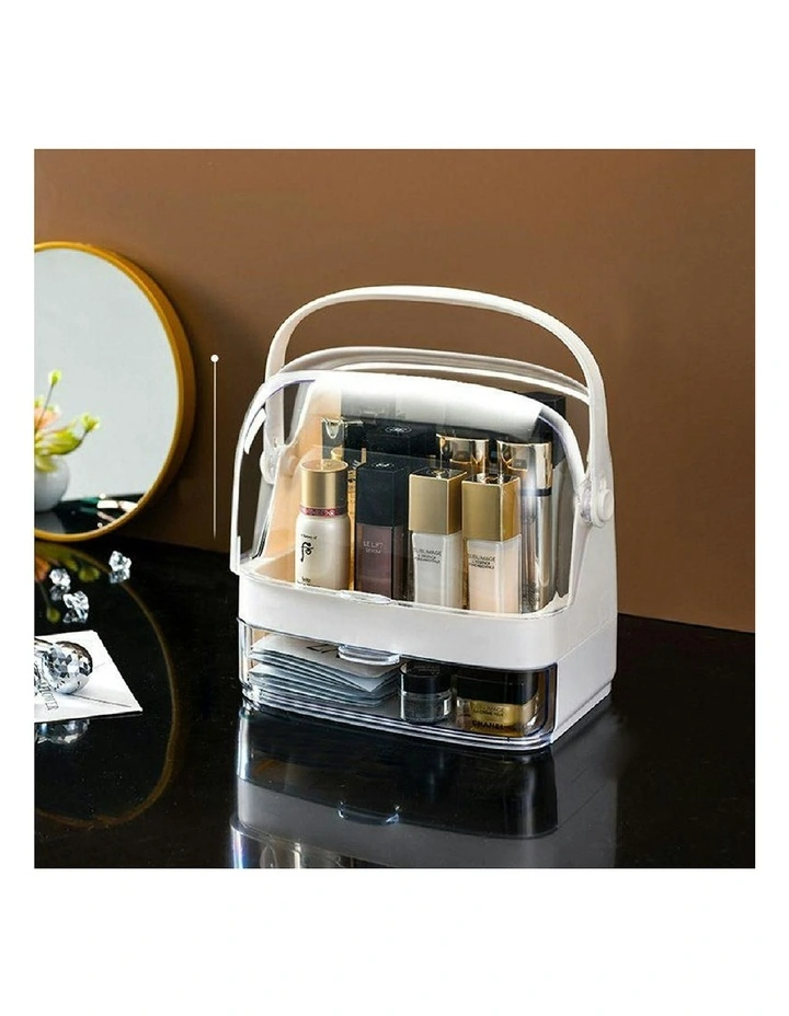 2 Tier Countertop Makeup Cosmetic Storage Organiser in White image 5