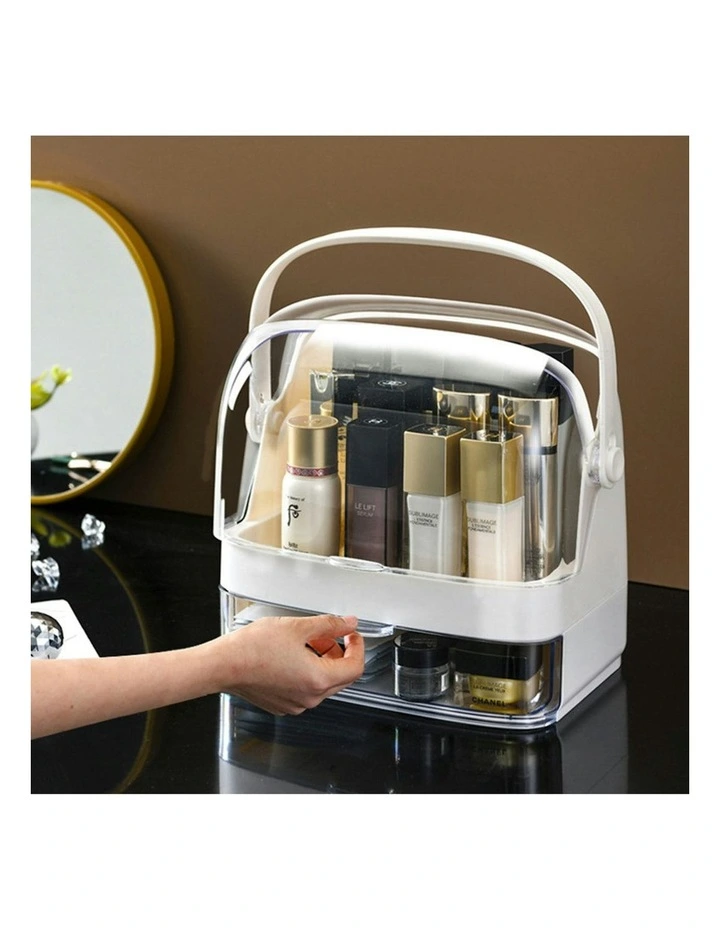 2 Tier Countertop Makeup Cosmetic Storage Organiser in White image 6
