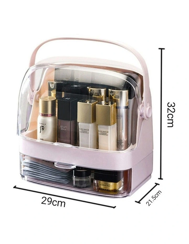 2 Tier Countertop Makeup Cosmetic Storage Organiser in Pink image 2