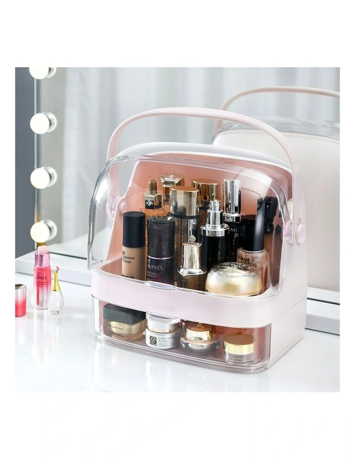2 Tier Countertop Makeup Cosmetic Storage Organiser in Pink image 3