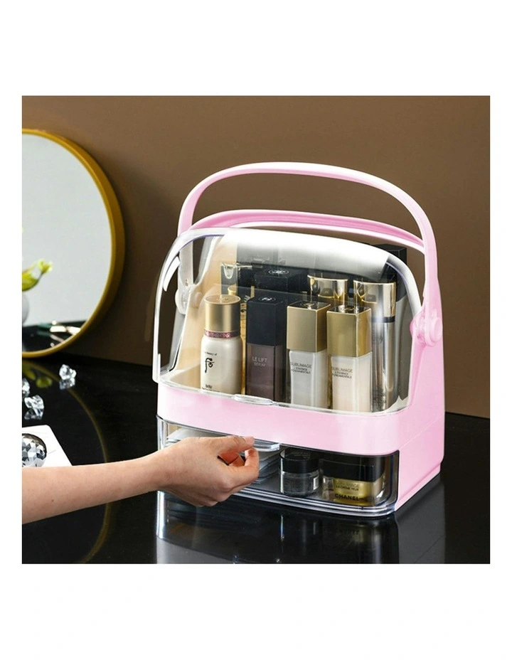 2 Tier Countertop Makeup Cosmetic Storage Organiser in Pink image 4