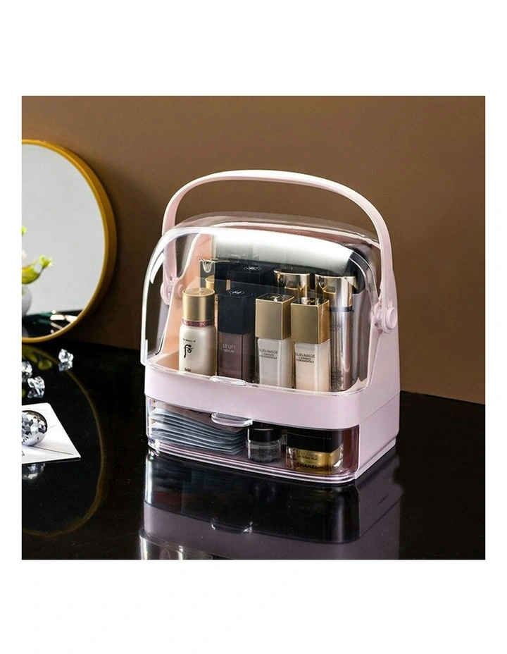 2 Tier Countertop Makeup Cosmetic Storage Organiser in Pink image 7