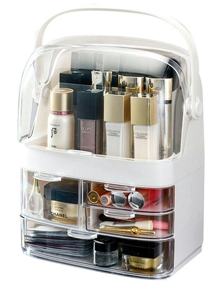 3 Tier Countertop Makeup Cosmetic Storage Organiser in White image 1