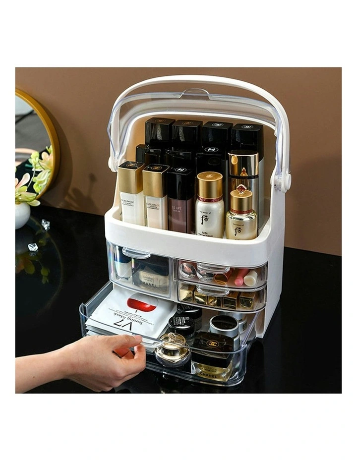 3 Tier Countertop Makeup Cosmetic Storage Organiser in White image 2