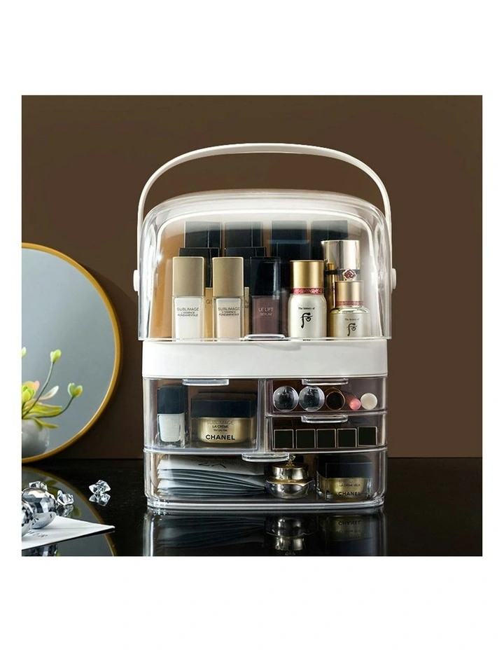 3 Tier Countertop Makeup Cosmetic Storage Organiser in White image 3