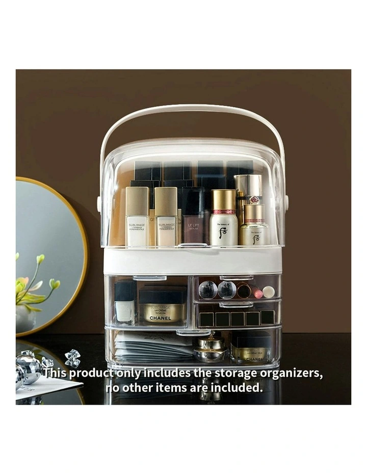 3 Tier Countertop Makeup Cosmetic Storage Organiser in White image 5