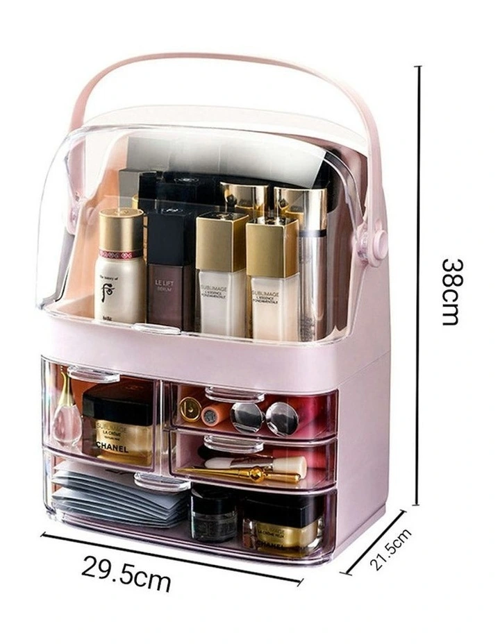 3 Tier Countertop Makeup Cosmetic Storage Organiser in Pink image 4
