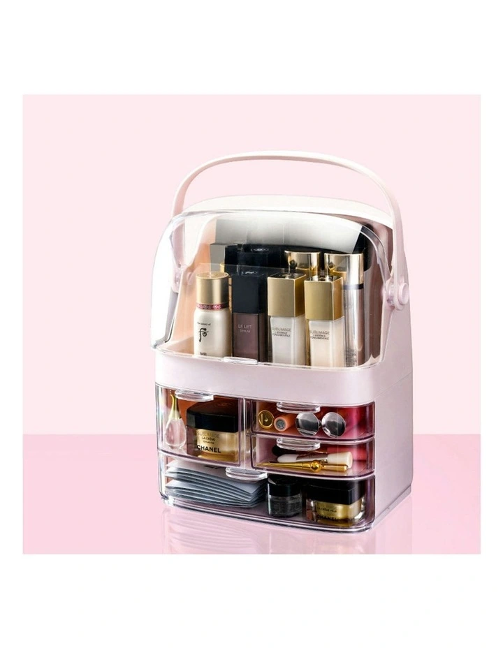 3 Tier Countertop Makeup Cosmetic Storage Organiser in Pink image 6
