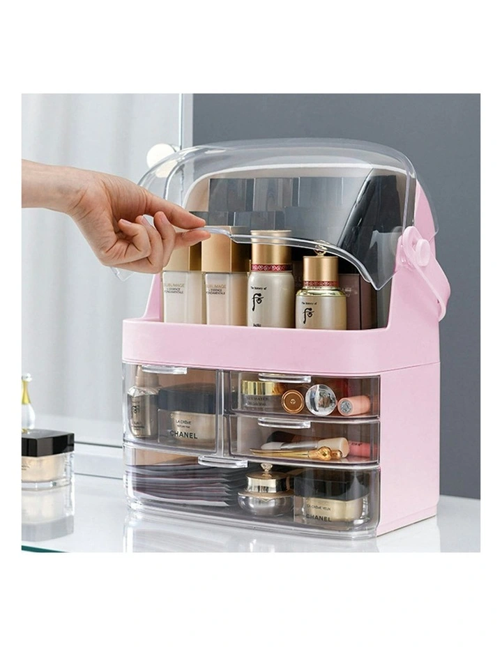 3 Tier Countertop Makeup Cosmetic Storage Organiser in Pink image 7
