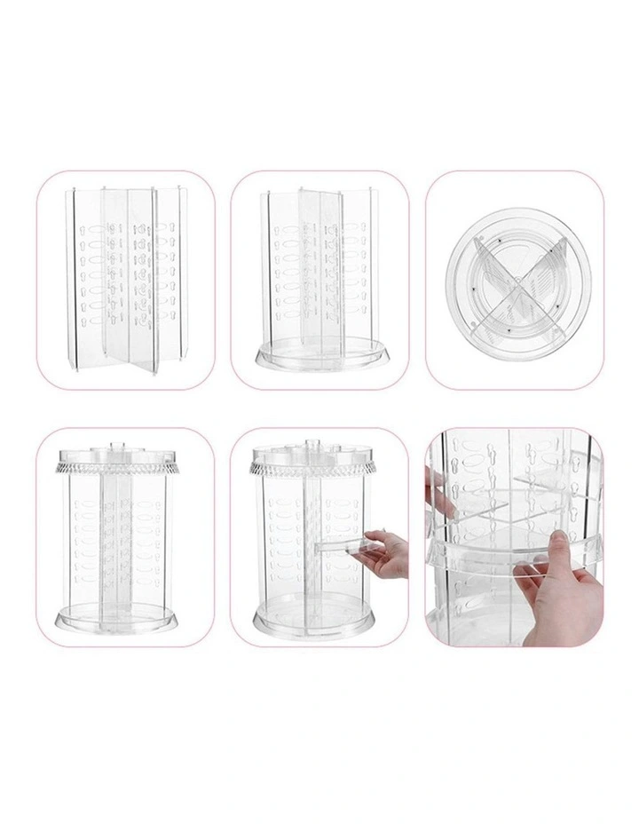 360 Degree Rotating Makeup Organiser in Clear image 4