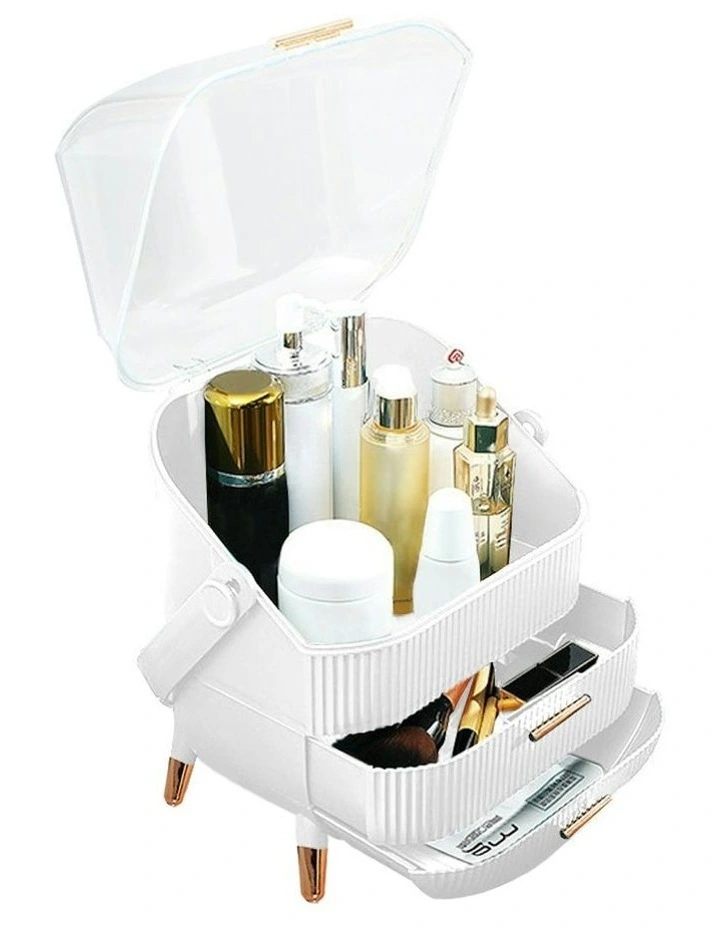 Countertop Makeup Cosmetic Storage Organiser 29cm in White image 1