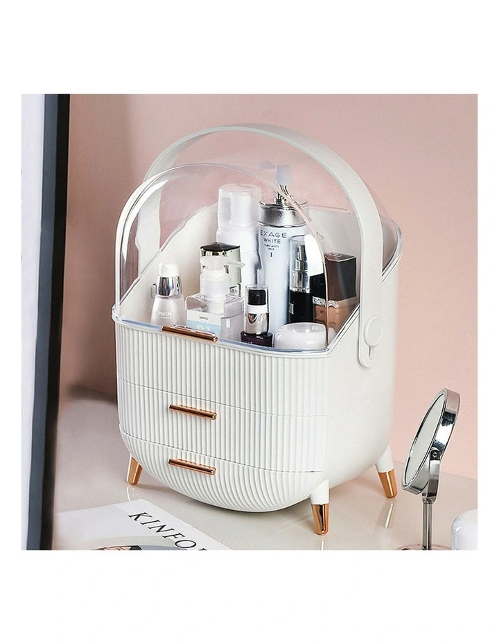 Countertop Makeup Cosmetic Storage Organiser 29cm in White image 2