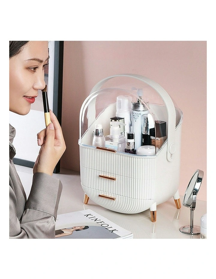 Countertop Makeup Cosmetic Storage Organiser 29cm in White image 3