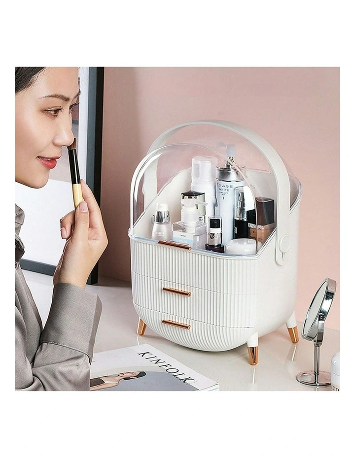 Cosmetic Jewelry Storage Organiser with Antler LED Light in White image 3