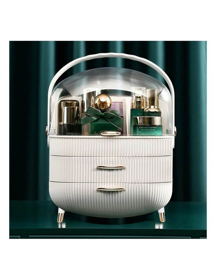 Cosmetic Jewelry Storage Organiser with Antler LED Light in White image 7