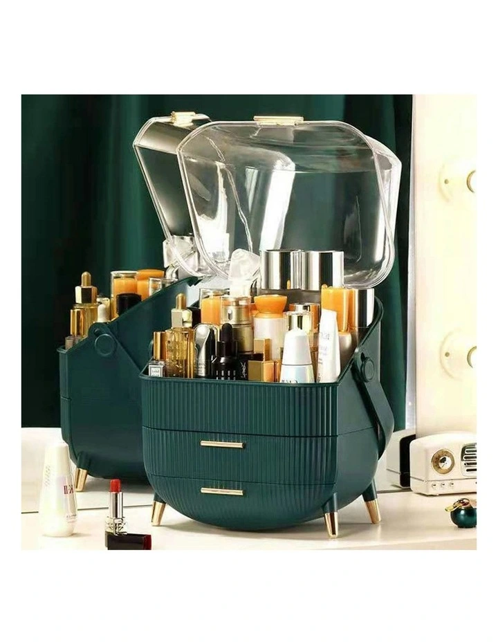 Countertop Makeup Cosmetic Storage Box in Green image 4