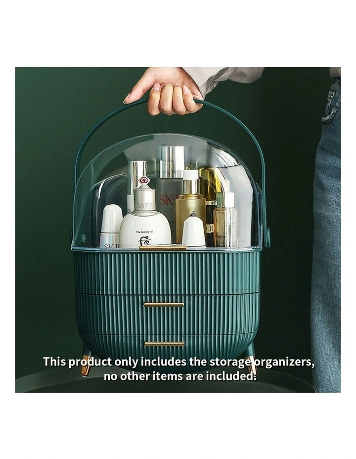 Countertop Makeup Cosmetic Storage Box in Green image 5