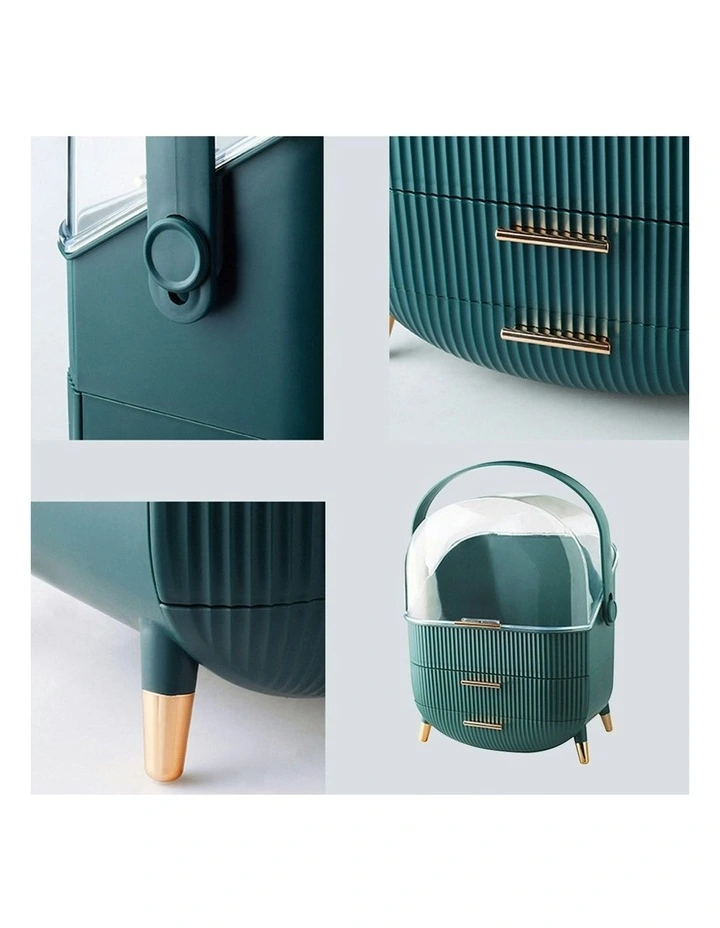 Countertop Makeup Cosmetic Storage Box in Green image 7