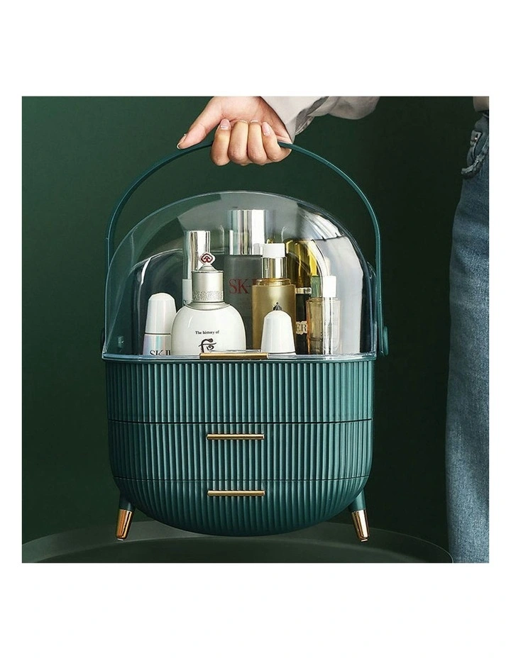 Cosmetic Jewelry Storage Organiser Set in Green image 2