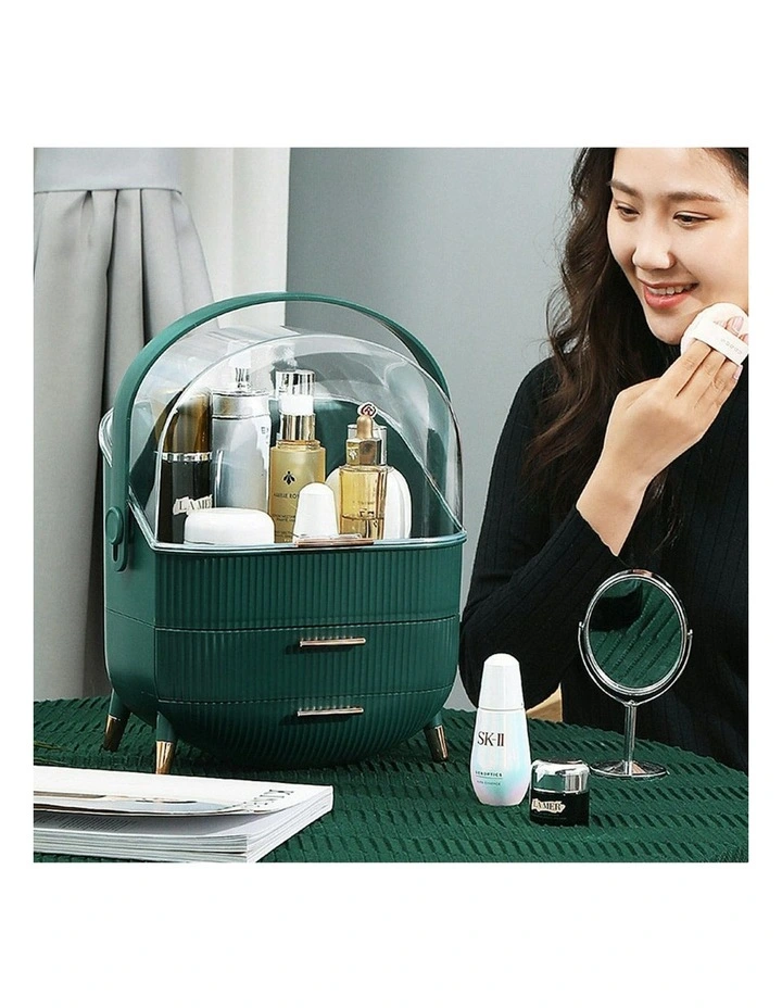 Cosmetic Jewelry Storage Organiser Set in Green image 5