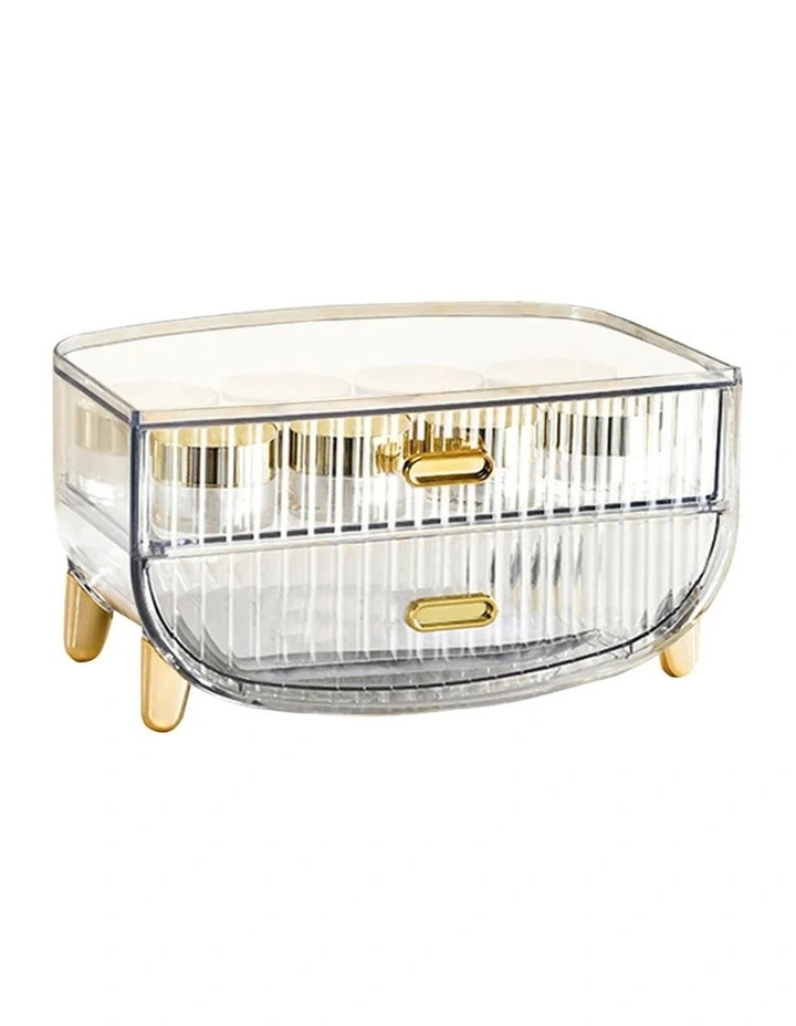 2 Tier Makeup Skincare Storage Organizer in Clear image 1