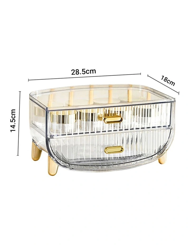 2 Tier Makeup Skincare Storage Organizer in Clear image 6