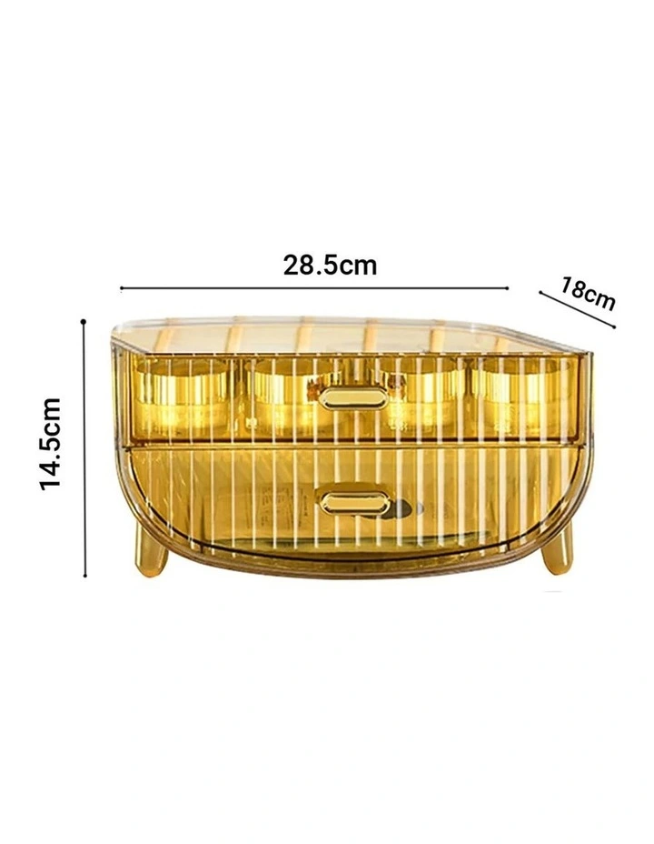 Makeup Skincare Storage Organizer with Drawer and Cabinet in Gold image 6