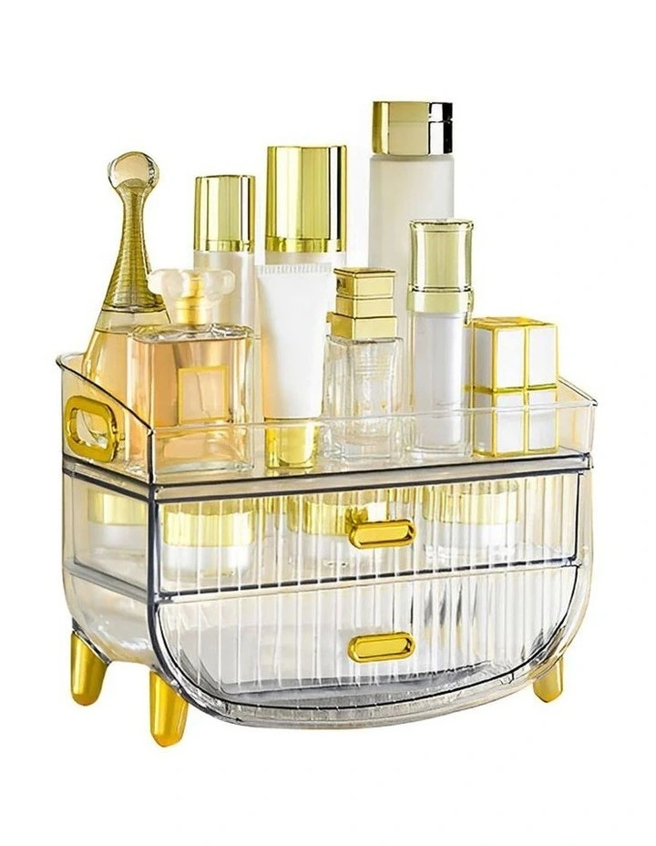 Makeup Skincare Storage Organizer With Drawer And Cabinet in Clear image 1