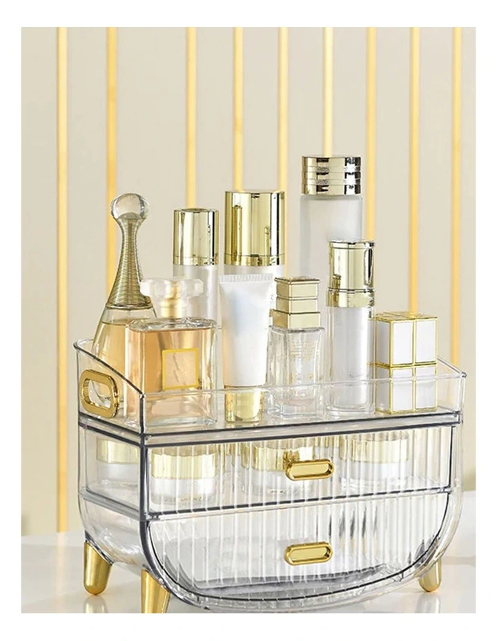 Makeup Skincare Storage Organizer With Drawer And Cabinet in Clear image 2