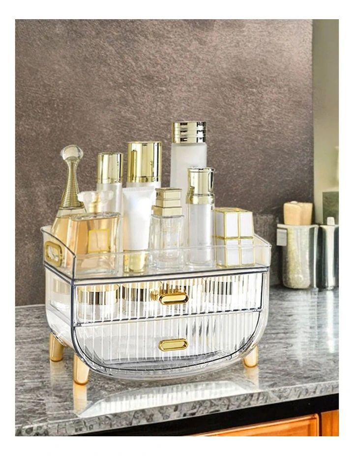 Makeup Skincare Storage Organizer With Drawer And Cabinet in Clear image 5