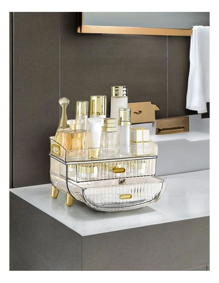 Makeup Skincare Storage Organizer With Drawer And Cabinet in Clear image 7