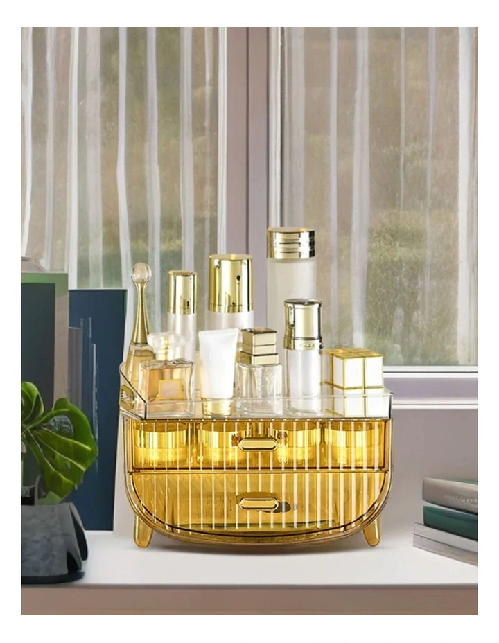 Makeup Skincare Storage Organizer With Drawer And Cabinet in Gold image 5
