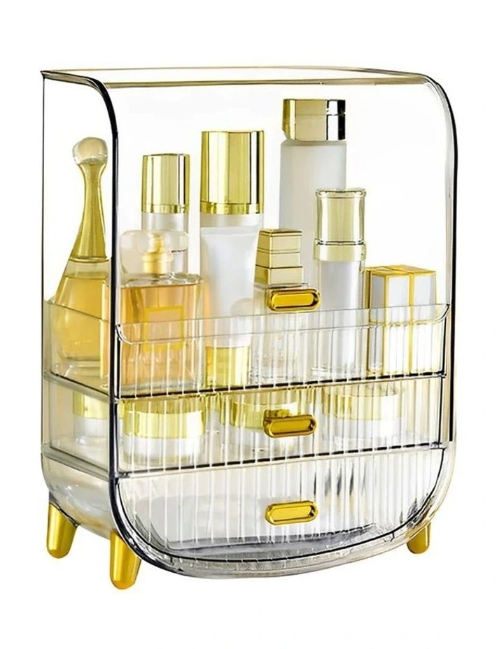 Perfume Storage Display Stand With Drawer And Organizer in Clear image 1