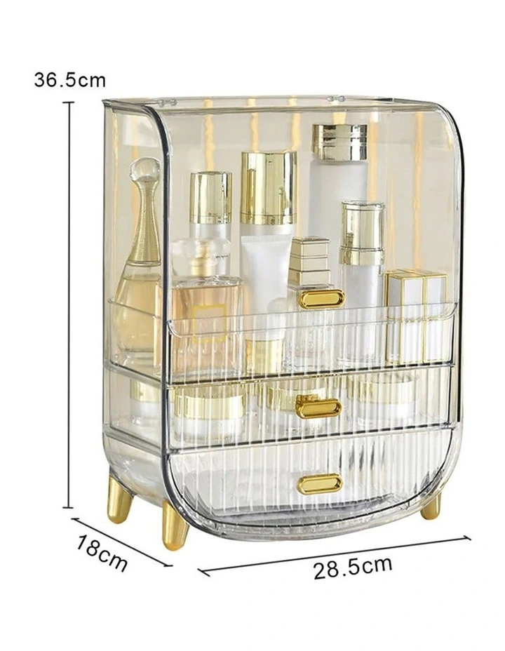 Perfume Storage Display Stand With Drawer And Organizer in Clear image 6