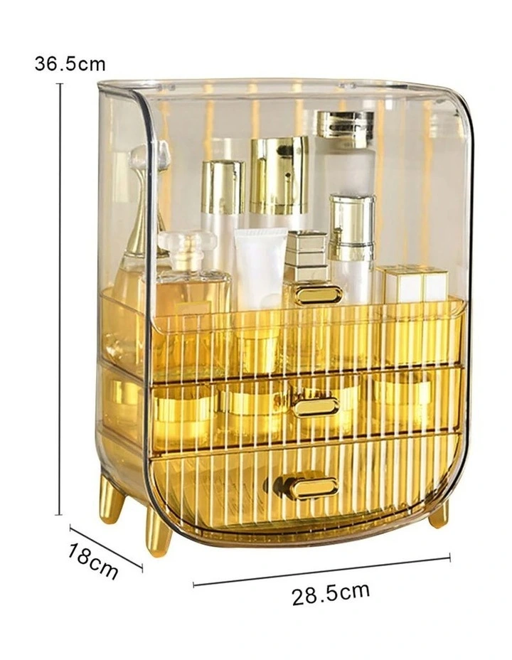 Perfume Storage Display Stand With Drawer And Organizer in Gold image 6