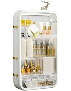 Multi Tier Cosmetic Storage in White